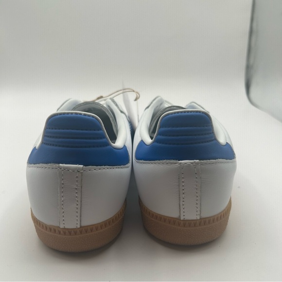 adidas Samba OG Grade School Lifestyle Shoes Cloud White/Blue/Gum Size 5.5 New